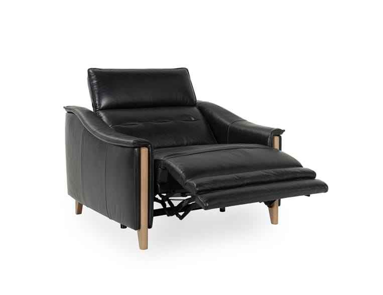 Cullman Black Leather Power Recliner Accent Chair by Classic Home at Eve Furniture