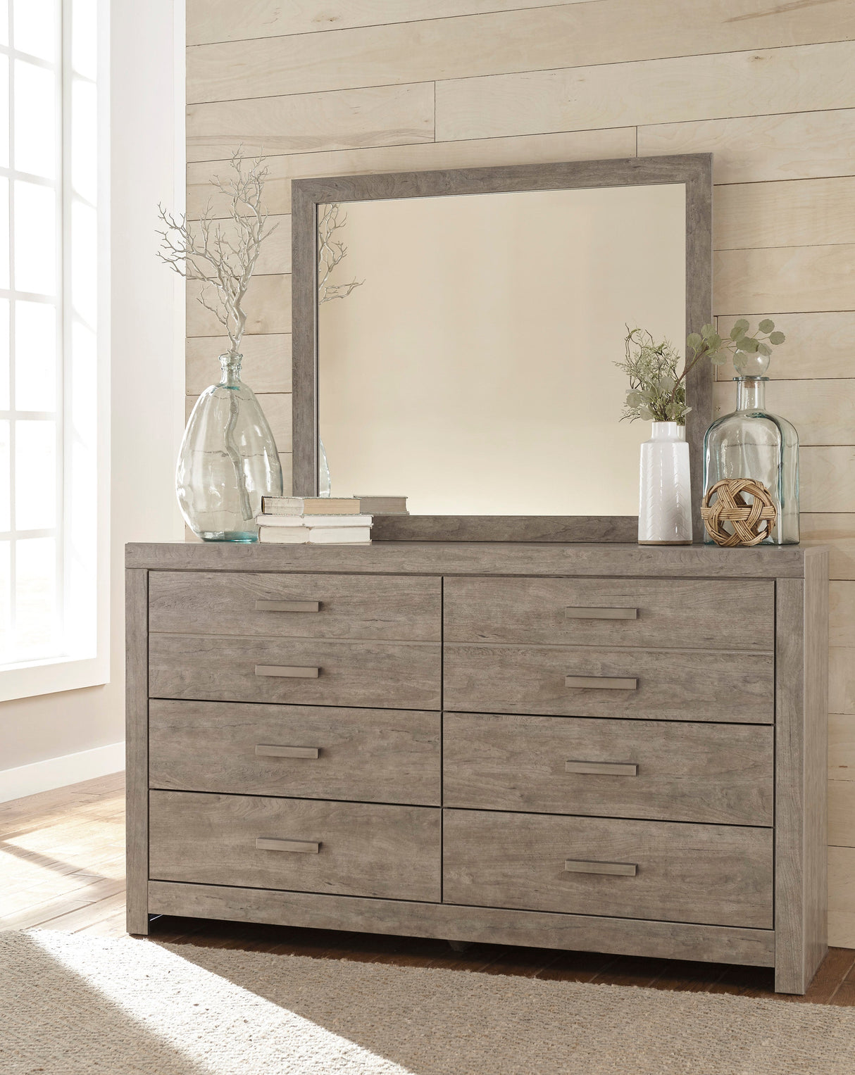 Culverbach Gray Upholstered Panel Bedroom Set by Ashley at Eve Furniture
