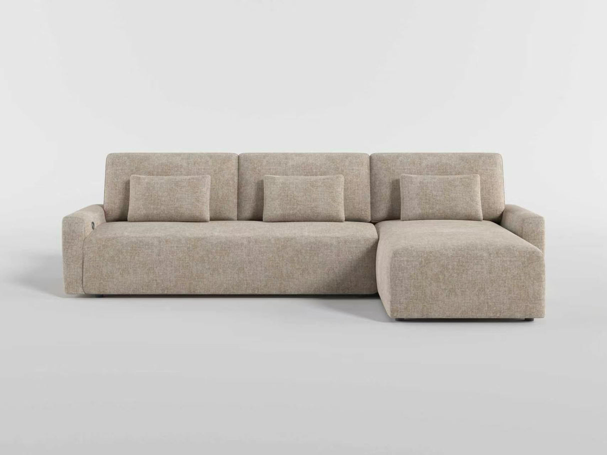 Cumulus Dark Gray 2-Piece Right Side Chaise Sectional with Convertible Queen Sleeper by Homelegance at Eve Furniture