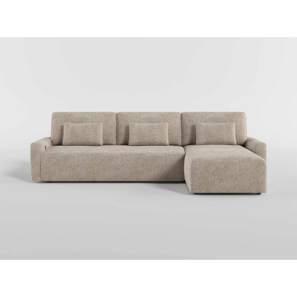 Cumulus Dark Gray 2-Piece Right Side Chaise Sectional with Convertible Queen Sleeper by Homelegance at Eve Furniture