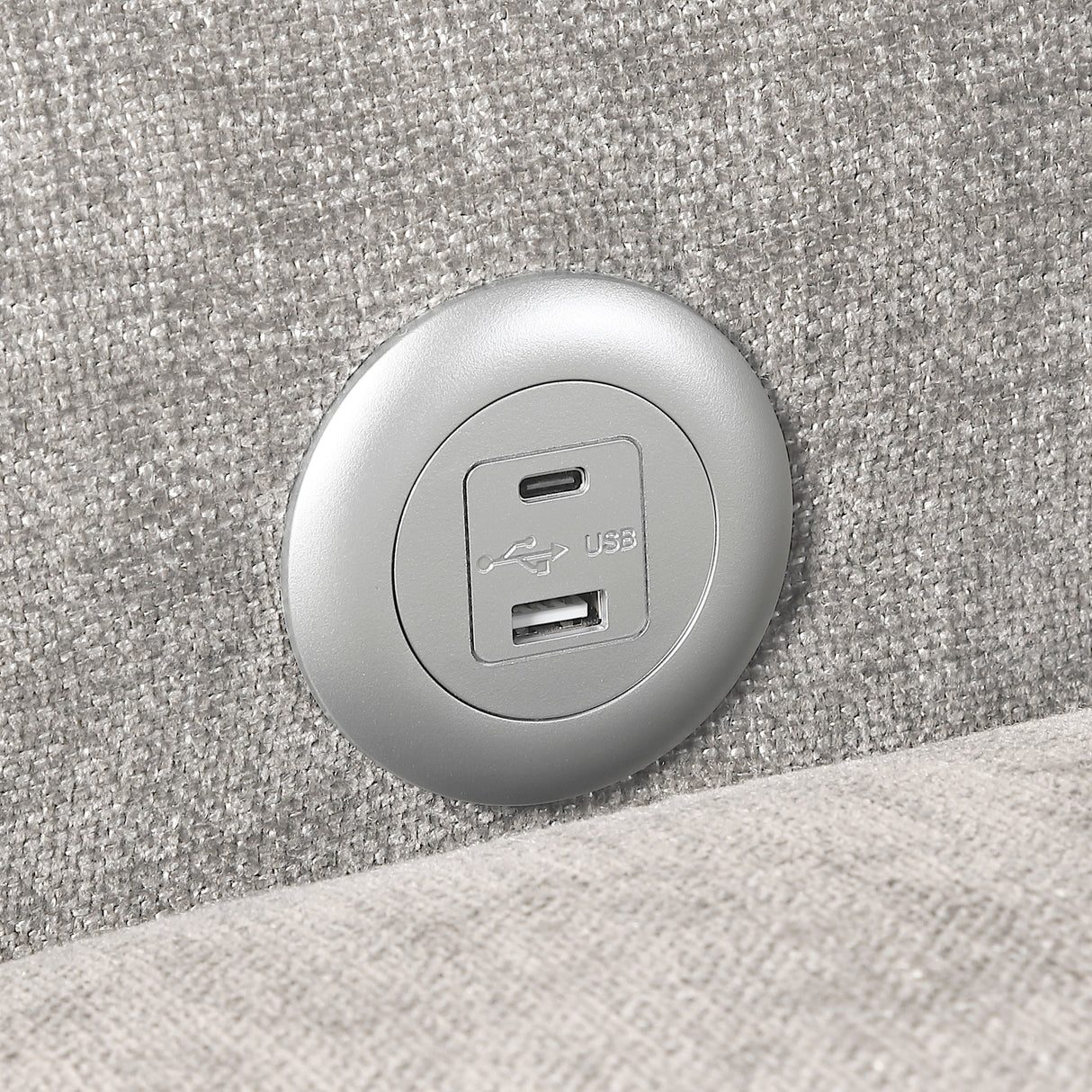 Cumulus Gray Convertible Sleeper Chair with Charging Ports by Homelegance at Eve Furniture