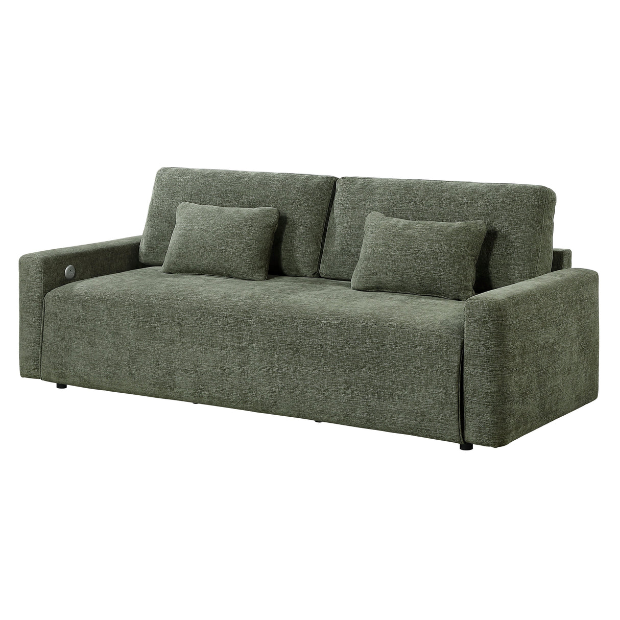 Cumulus Green 2-Piece Convertible RAF Sleeper Sectional by Homelegance at Eve Furniture