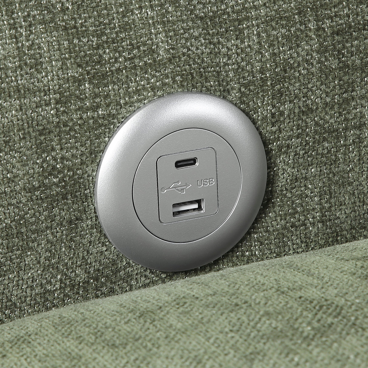 Cumulus Green Convertible Sleeper Chair with Charging Ports by Homelegance at Eve Furniture