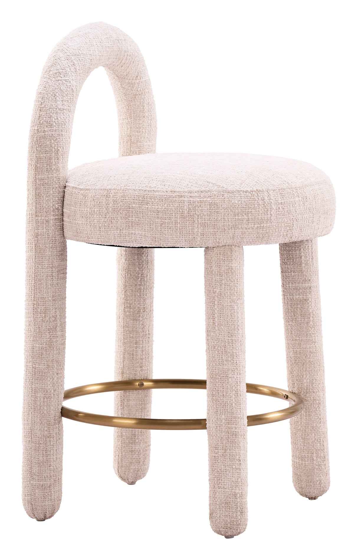 Curco Beige Counter Stool (Set of 2) by Zuomod at Eve Furniture