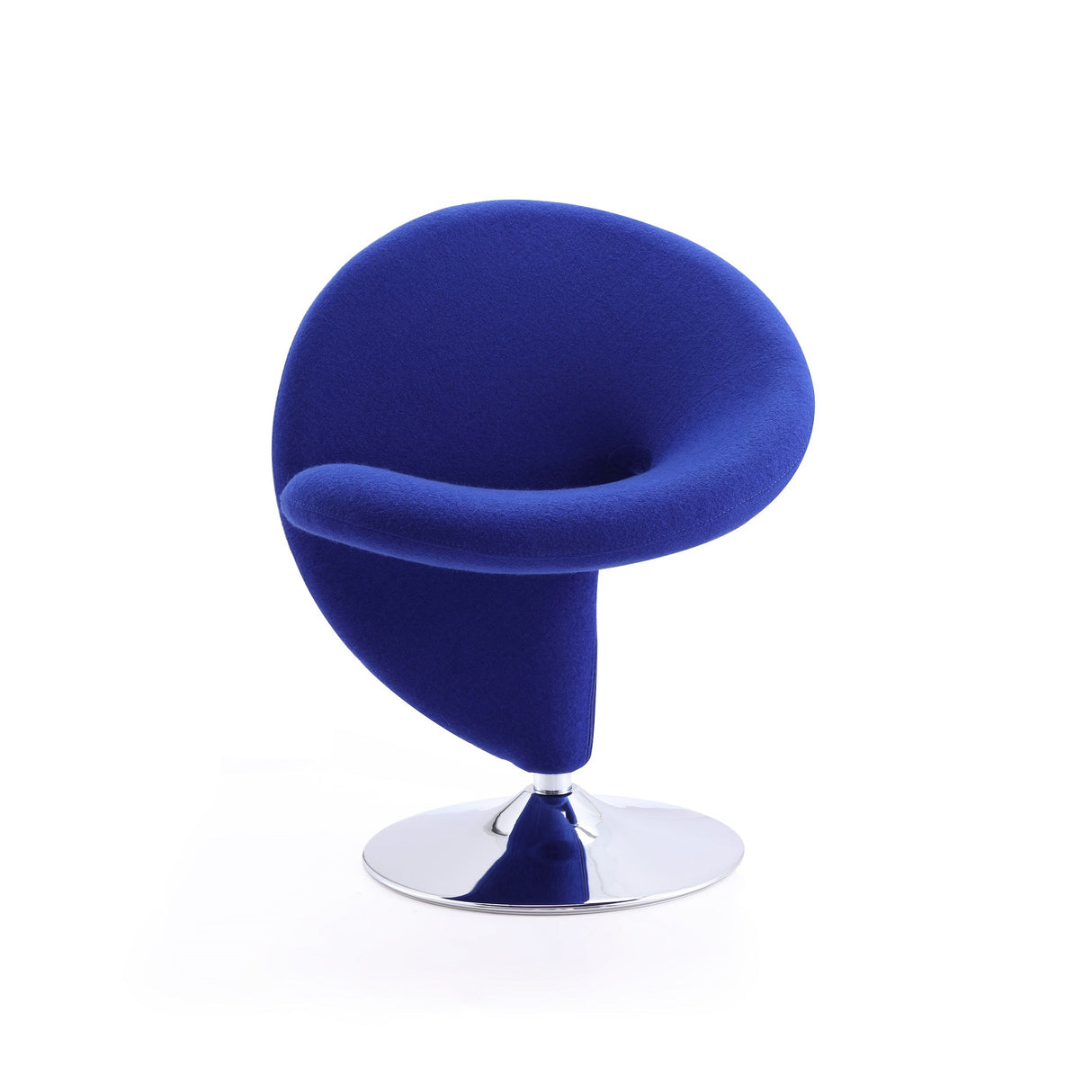 Curl Swivel Accent Chair in Blue and Polished Chrome (set of 2) by Manhattan Comfort at Eve Furniture