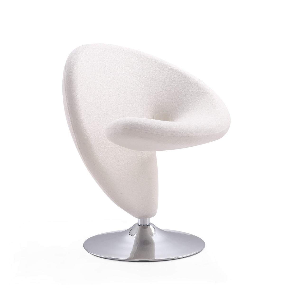 Curl Swivel Accent Chair in Cream and Polished Chrome (set of 2) by Manhattan Comfort at Eve Furniture