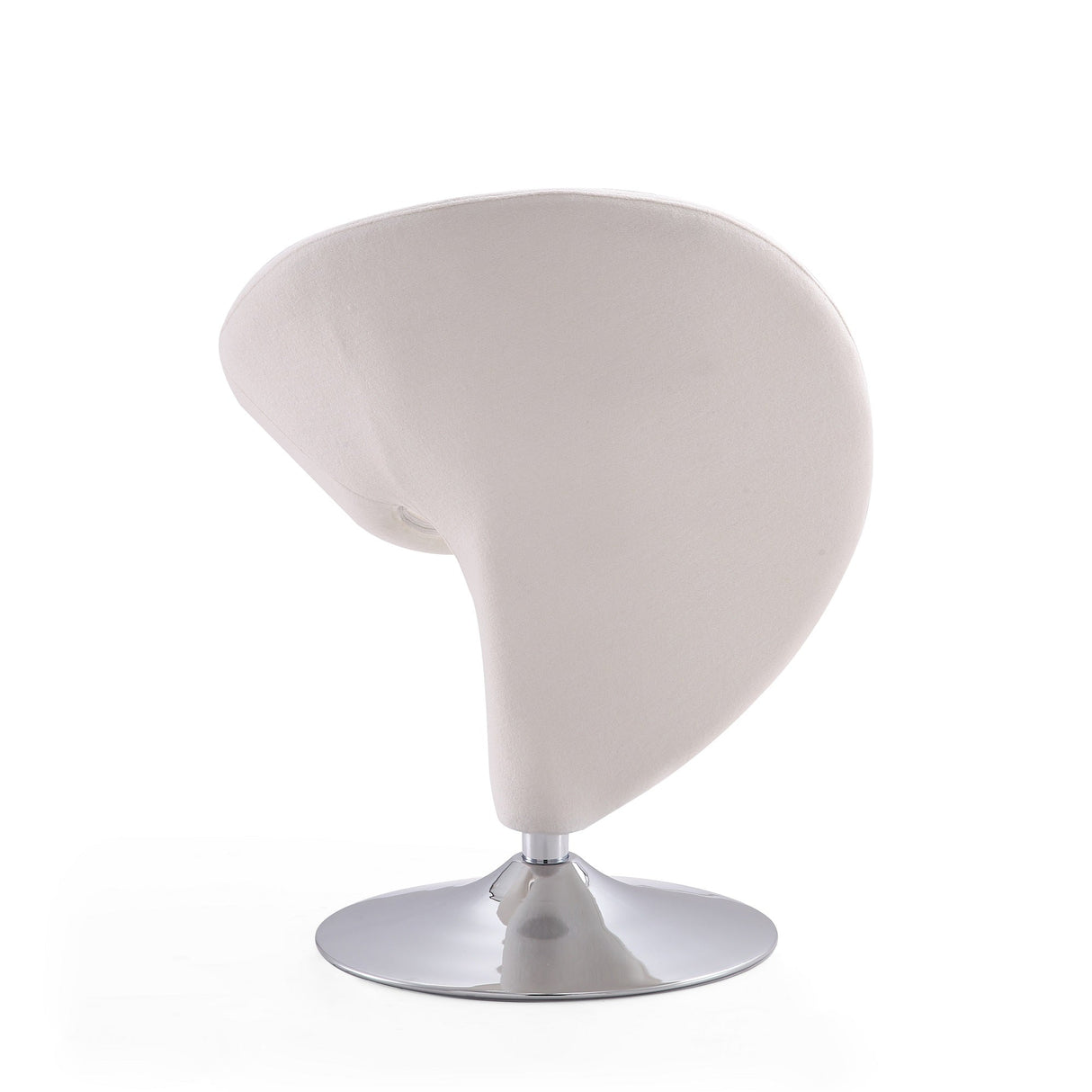 Curl Swivel Accent Chair in Cream and Polished Chrome (set of 2) by Manhattan Comfort at Eve Furniture