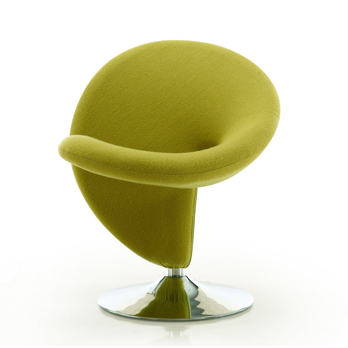 Curl Swivel Accent Chair in Green and Polished Chrome (set of 2) by Manhattan Comfort at Eve Furniture