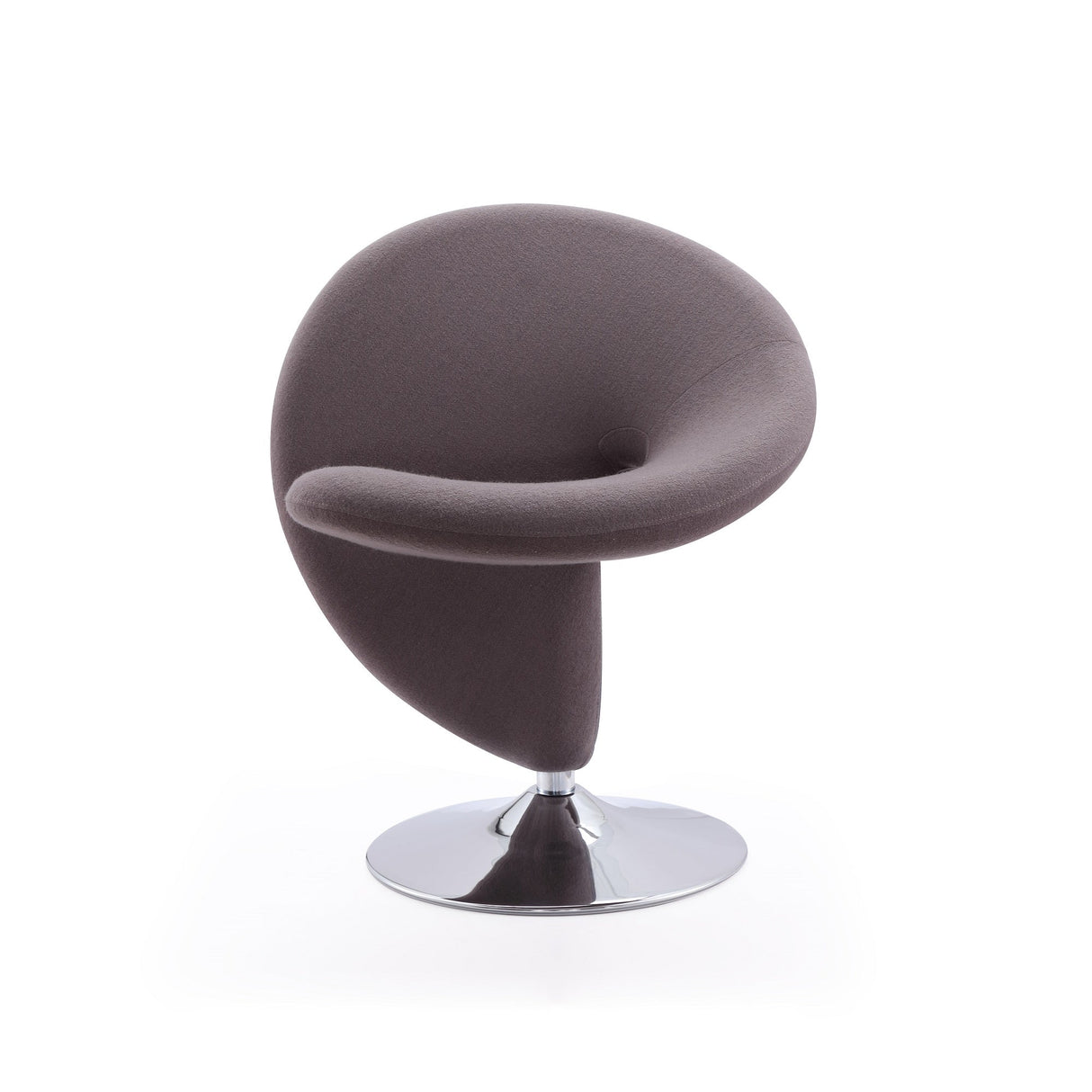 Curl Swivel Accent Chair in Grey and Polished Chrome by Manhattan Comfort at Eve Furniture