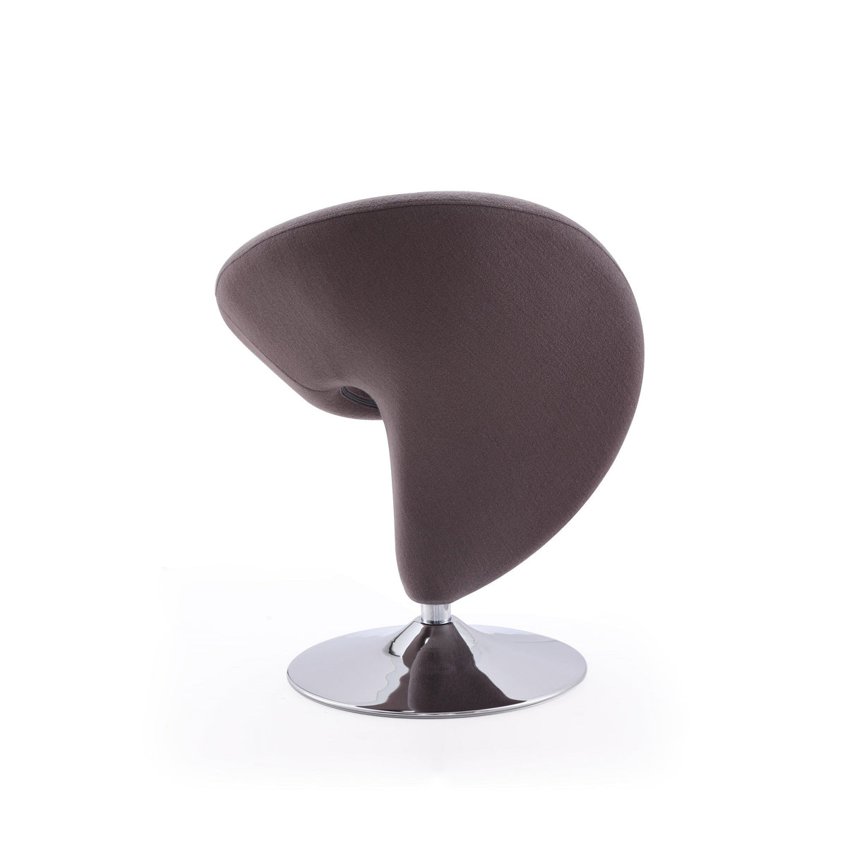 Curl Swivel Accent Chair in Grey and Polished Chrome by Manhattan Comfort at Eve Furniture