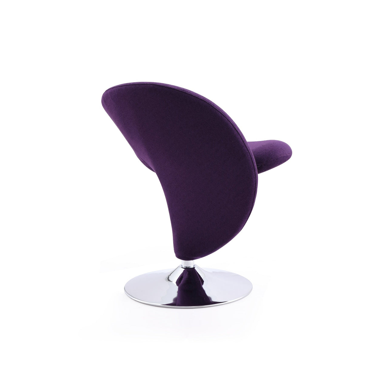 Curl Swivel Accent Chair in Purple and Polished Chrome by Manhattan Comfort at Eve Furniture