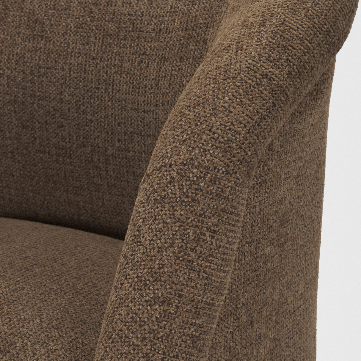 Curtis Brown Fabric Barrelback Half-Moon Base Dining Armchair by Mercana at Eve Furniture