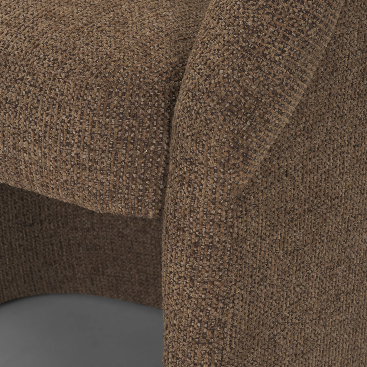 Curtis Brown Fabric Barrelback Half-Moon Base Dining Armchair by Mercana at Eve Furniture