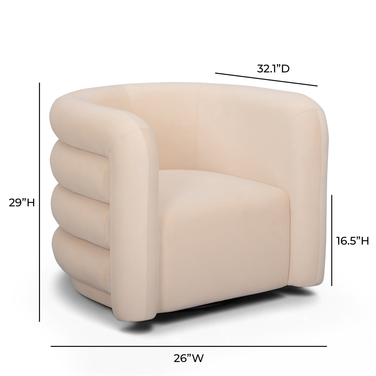 Curves Performance Velvet Swivel Accent Chair by TOV Furniture at Eve Furniture