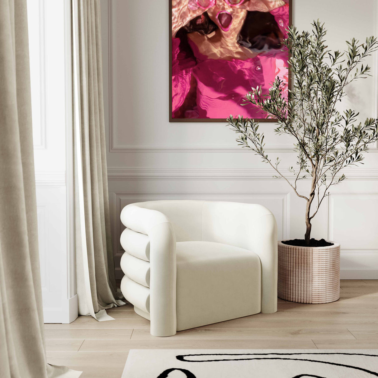 Curves Velvet Lounge Chair by TOV Furniture at Eve Furniture