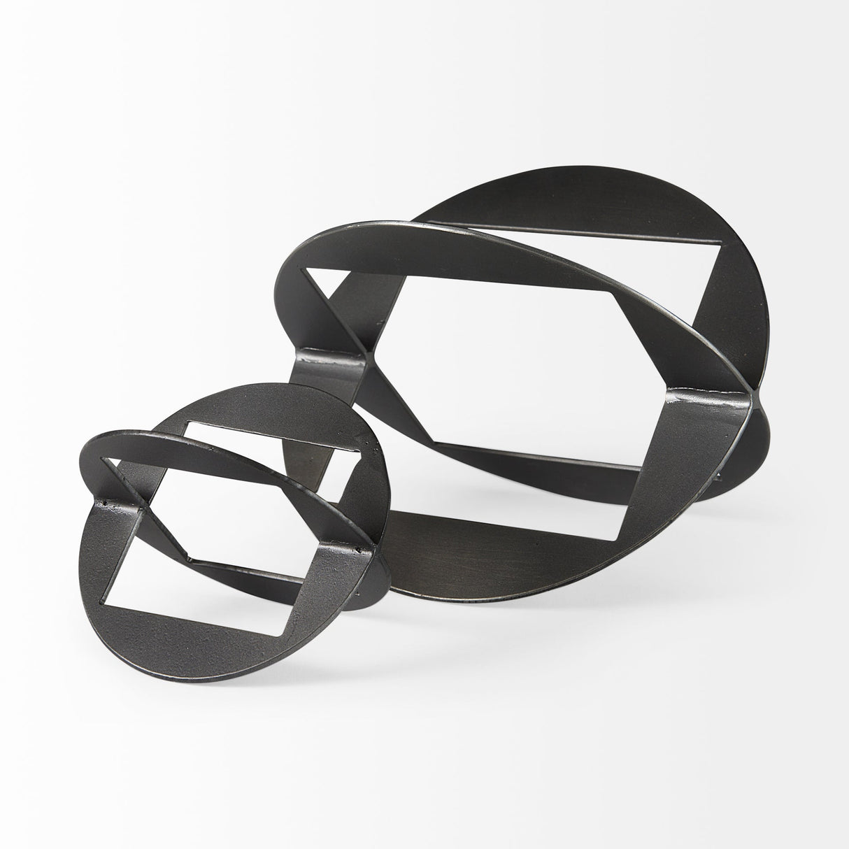 Cusco 6.0 L x 6.0 W x 6.0 H Black Iron Small Gunmetal Geometric Decorative Object by Mercana at Eve Furniture