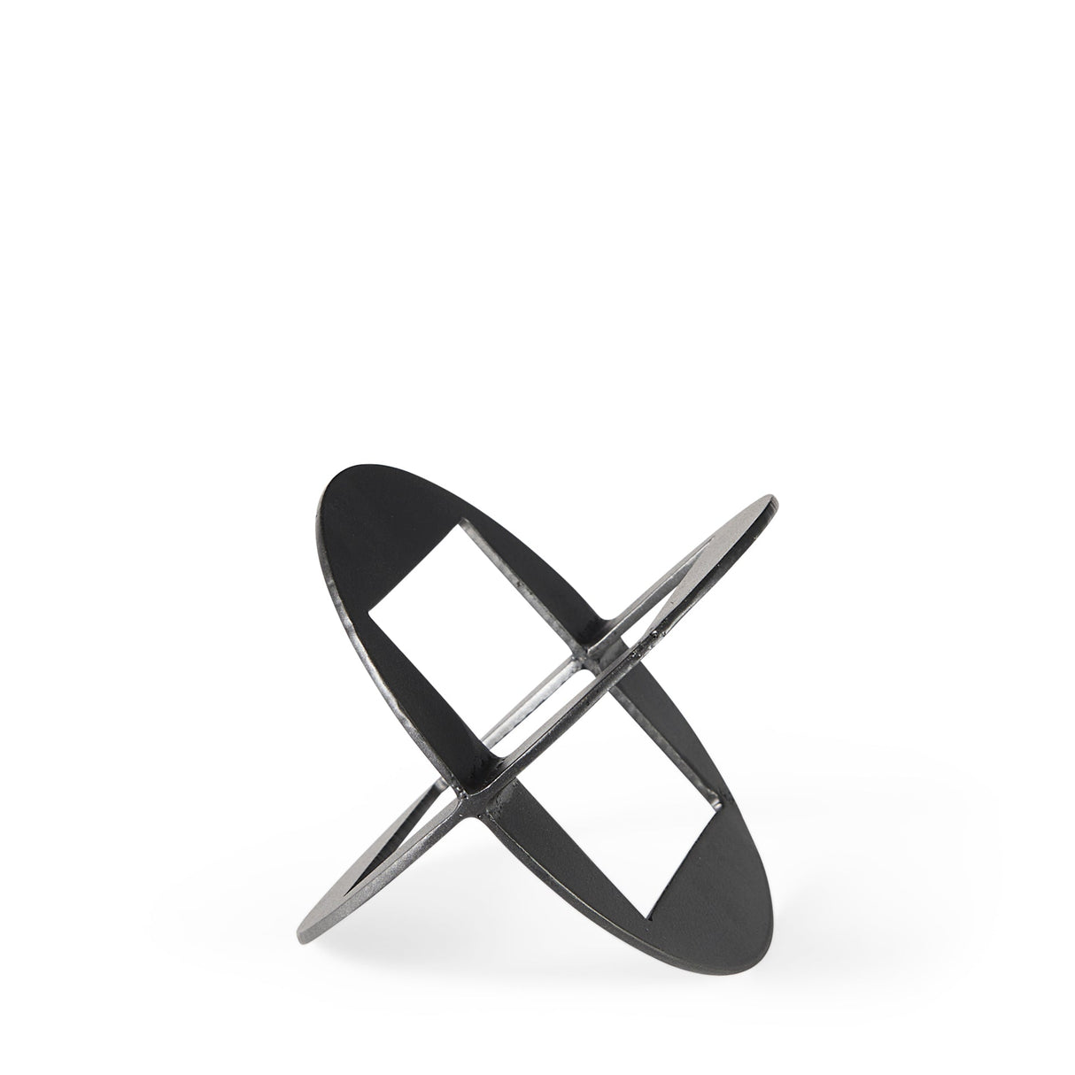 Cusco Black Iron Small Gunmetal Geometric Decorative Object by Mercana at Eve Furniture
