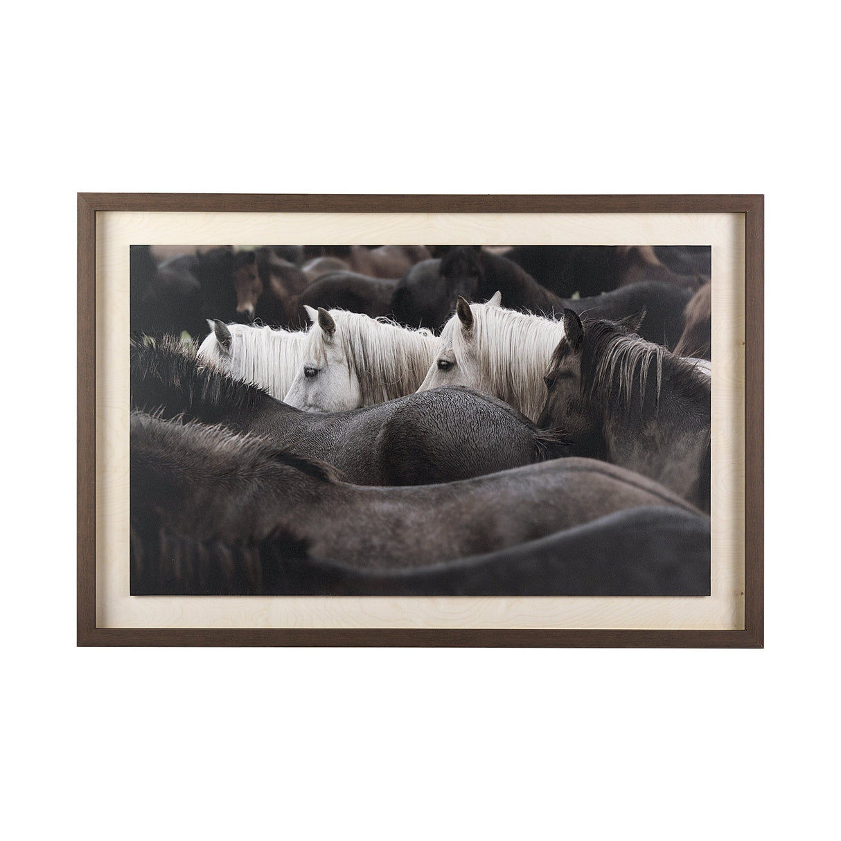 Custom White Horses (MC) by PH Burchett a Hand Embelished Textured Framed Photo Art Decograph by Mercana at Eve Furniture