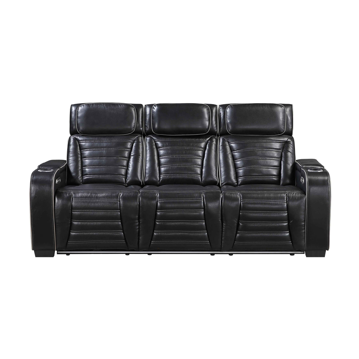 Cyber Black 3-Piece Power Reclining Living Room Set by Homelegance at Eve Furniture