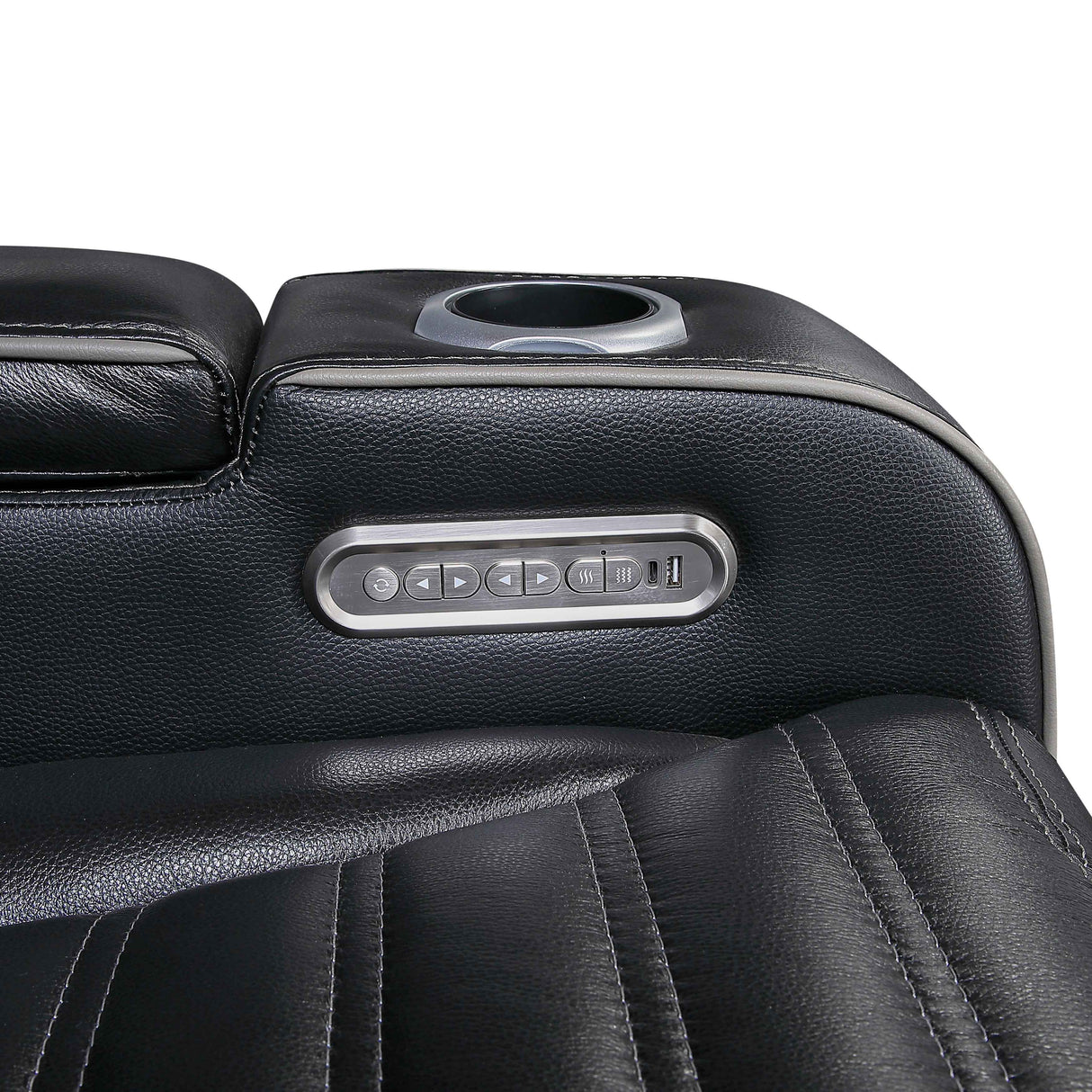 Cyber Black Power Double Reclining Loveseat with Center Console by Homelegance at Eve Furniture