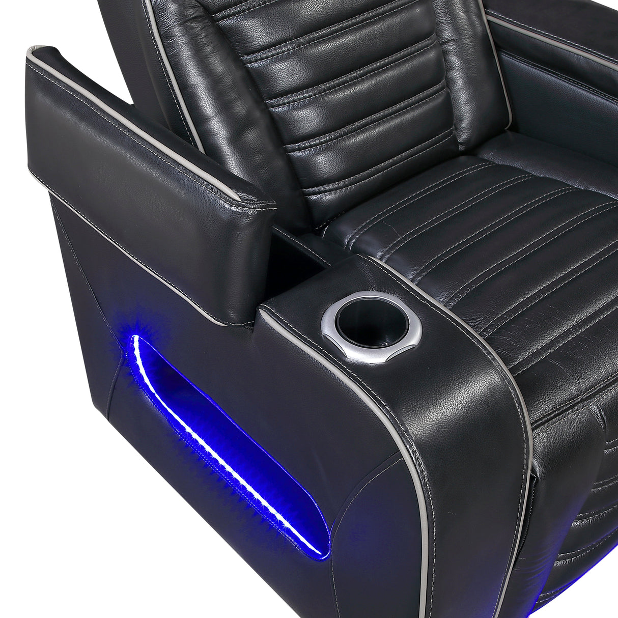 Cyber Black Power Reclining Chair with Power Headrest by Homelegance at Eve Furniture