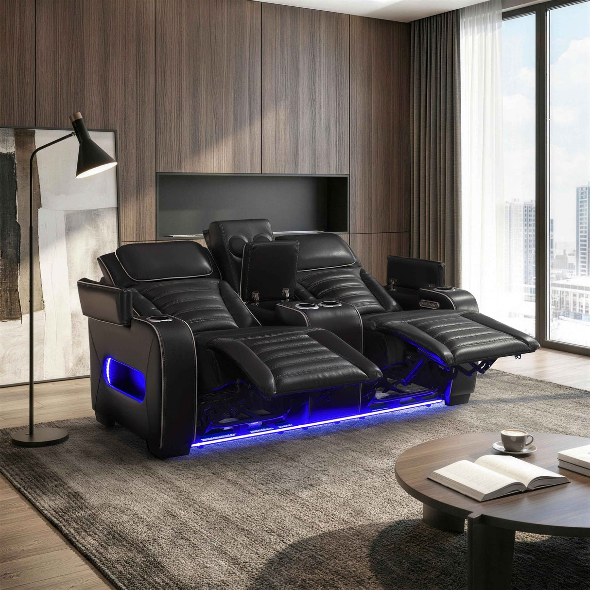 Cyber Black Power Reclining Living Room Set by Homelegance at Eve Furniture