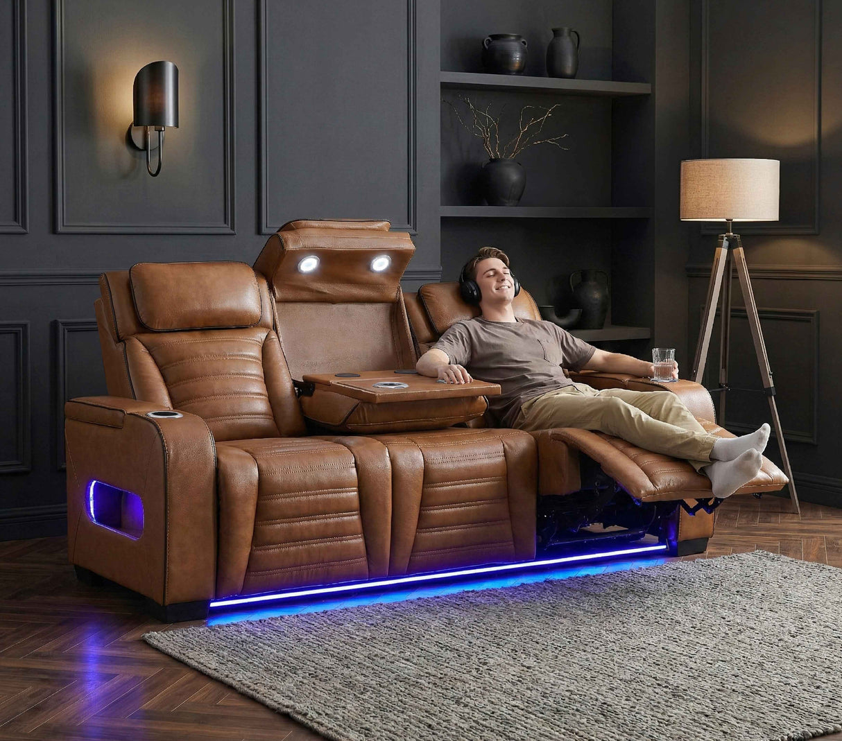 Cyber Brown 3-Piece Power Reclining Living Room Set by Homelegance at Eve Furniture