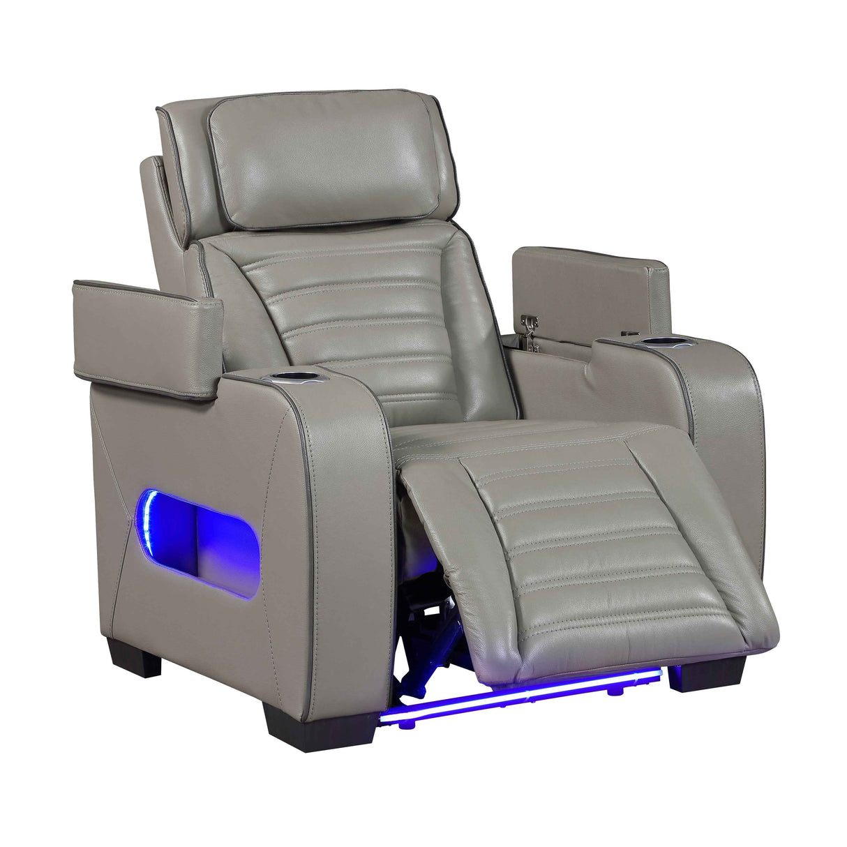 Cyber Gray Power Reclining Chair with Power Headrest by Homelegance at Eve Furniture
