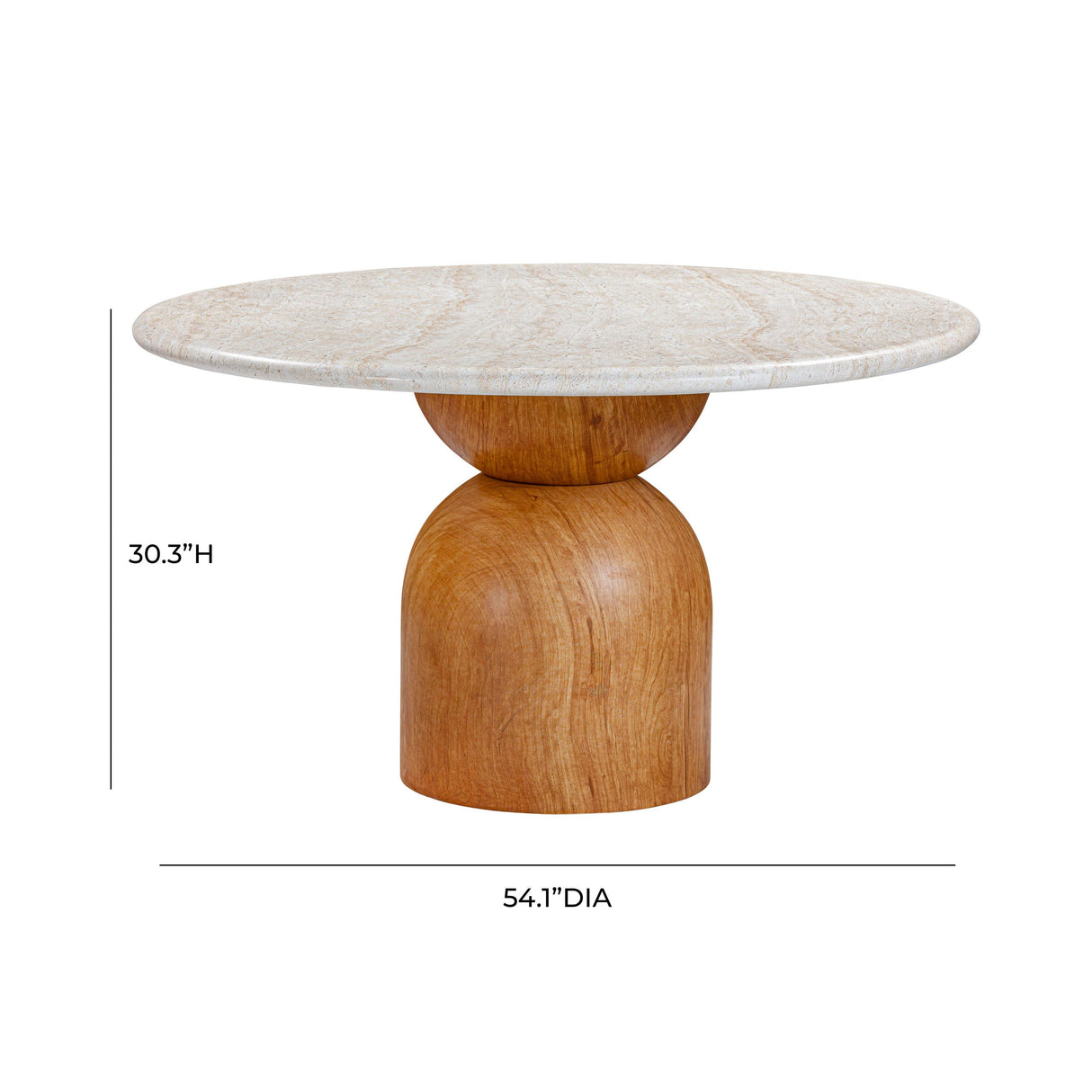 Cynthia 54" Faux Travertine Indoor/Outdoor Concrete Round Dining Table by TOV Furniture at Eve Furniture
