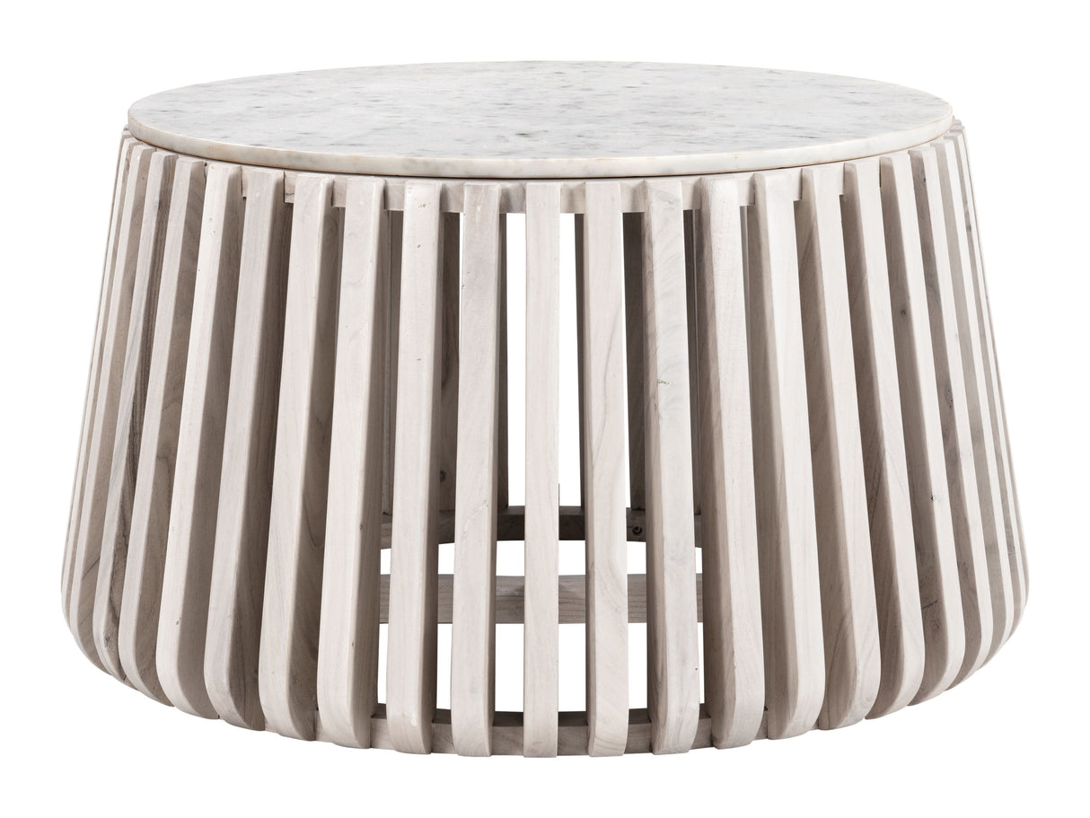 Cyprus Coffee Table White & Whitewashed by Zuomod at Eve Furniture