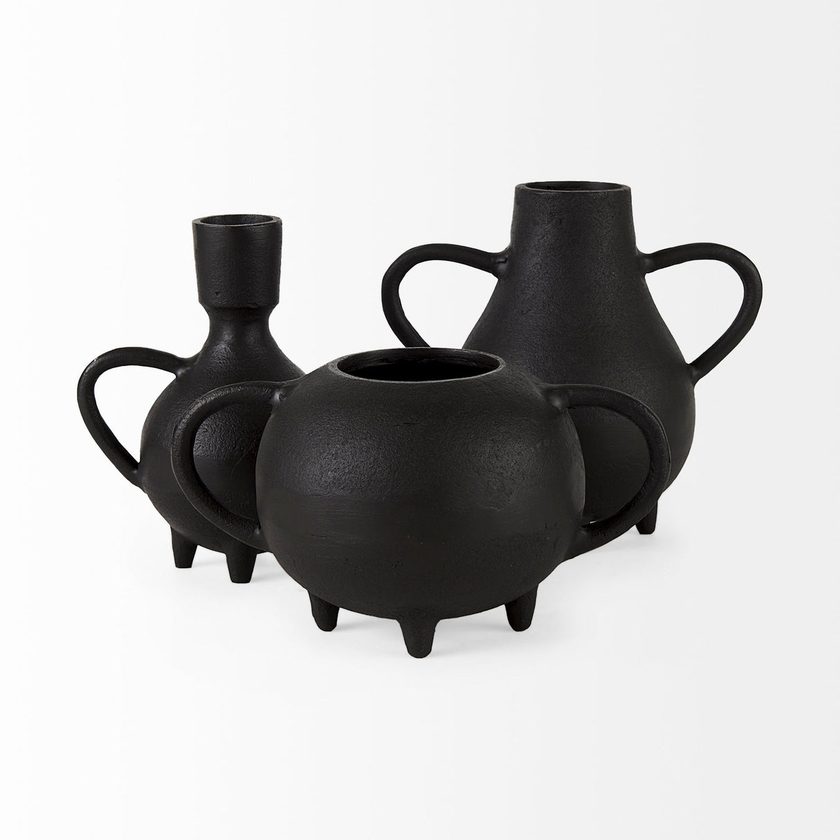 Cyrus Black Spherical Vase Decorative Object by Mercana at Eve Furniture