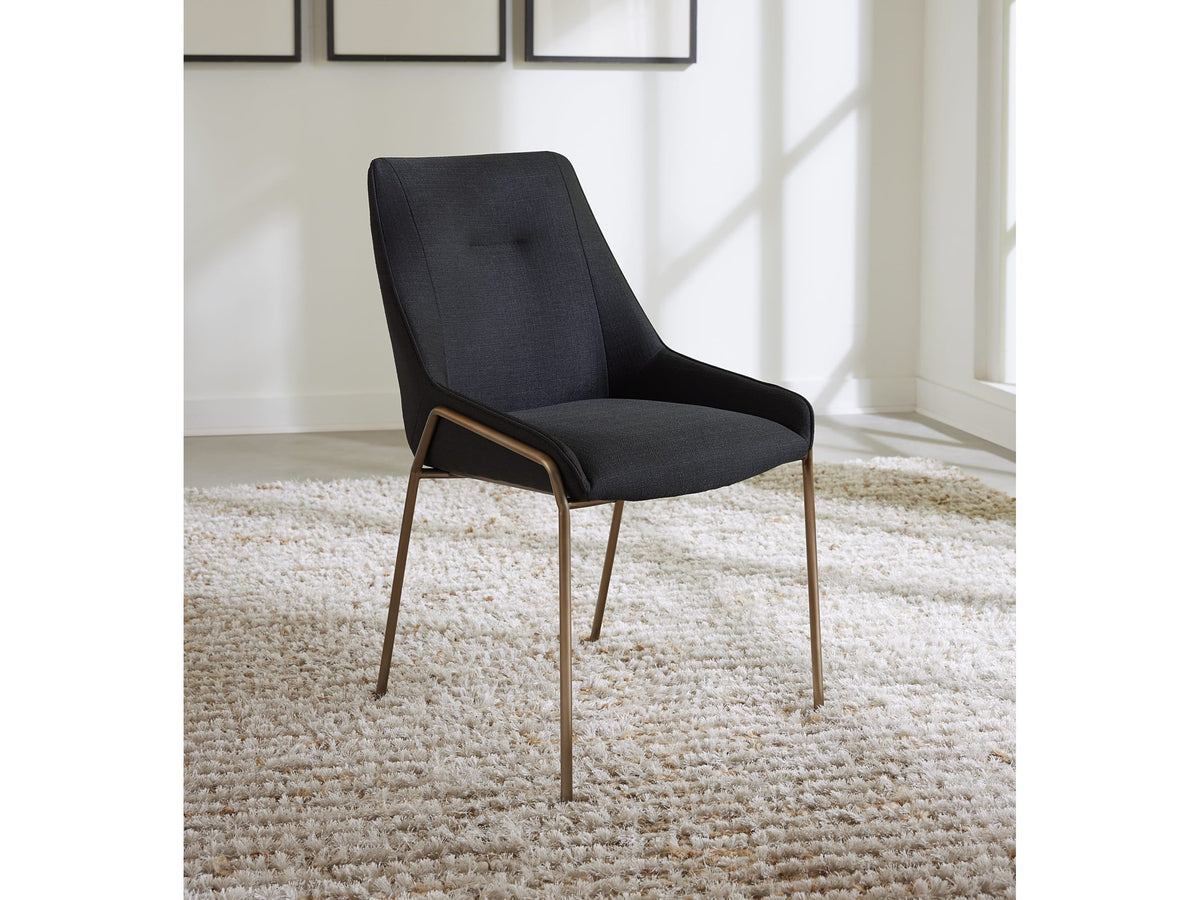 Cyrus Coal/Brushed Bronze Upholstered Dining Chair (Set of 2) by Modus Furniture at Eve Furniture