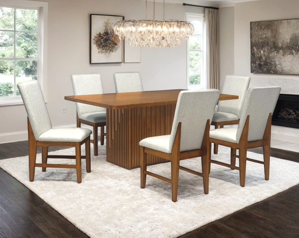Windsor Brown 7-Piece Dining Room Set by Happy Homes at Eve Furniture
