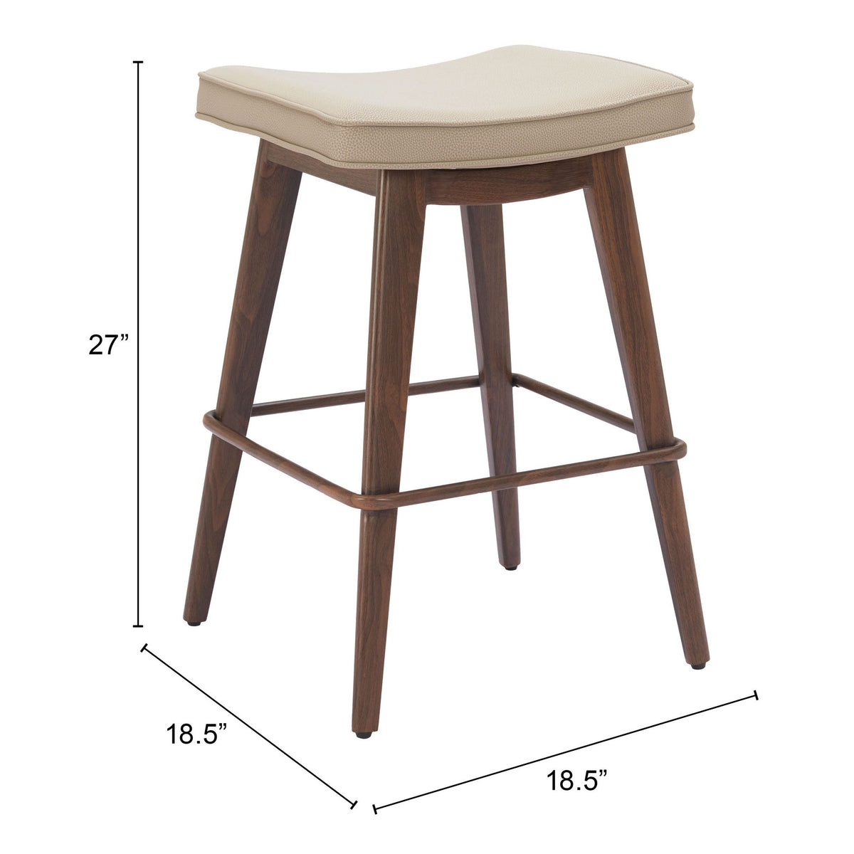 Divat Counter Stool Beige & Walnut - Image 9