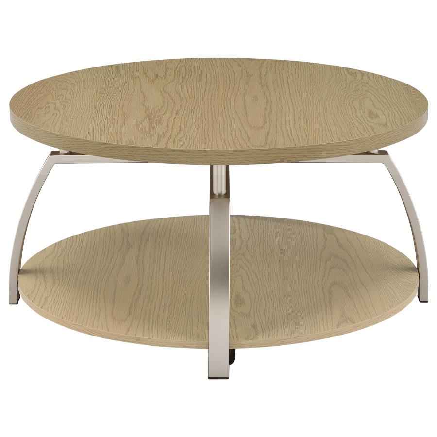 Dacre Greige 3-piece Round Coffee and End Table Set by Coaster at Eve Furniture