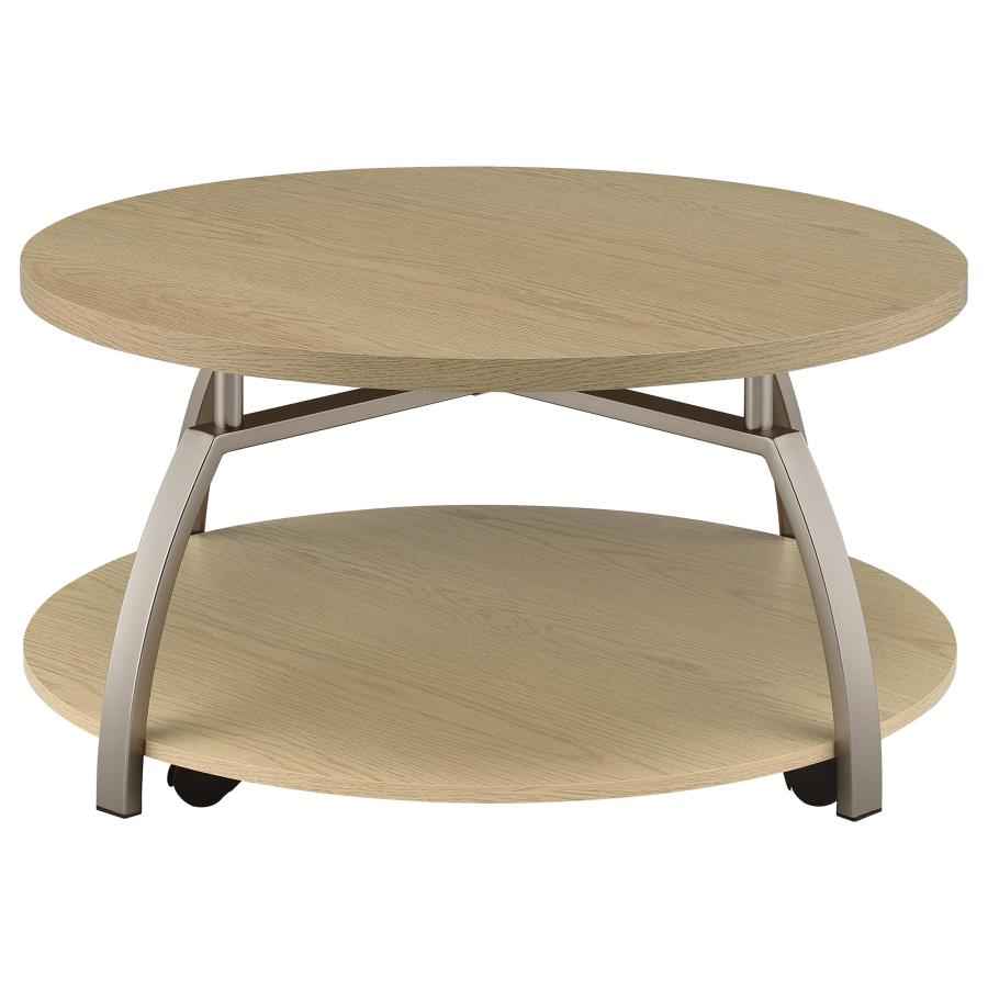 Dacre Greige 3-piece Round Coffee and End Table Set by Coaster at Eve Furniture