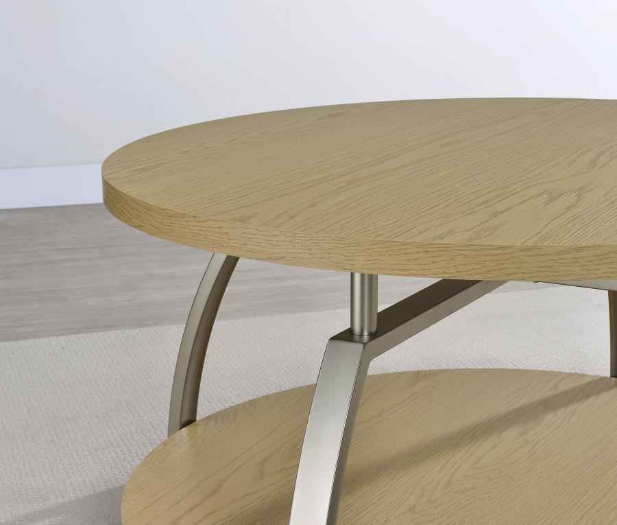 Dacre Greige 3-piece Round Coffee and End Table Set by Coaster at Eve Furniture