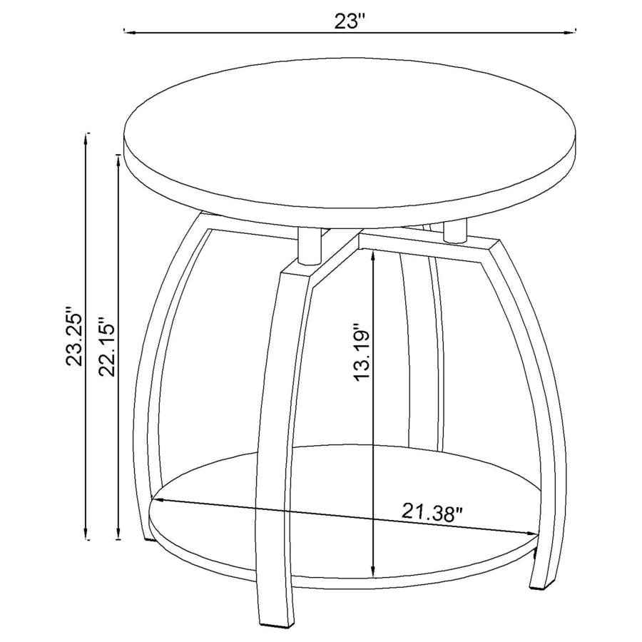 Dacre Greige 3-piece Round Coffee and End Table Set by Coaster at Eve Furniture