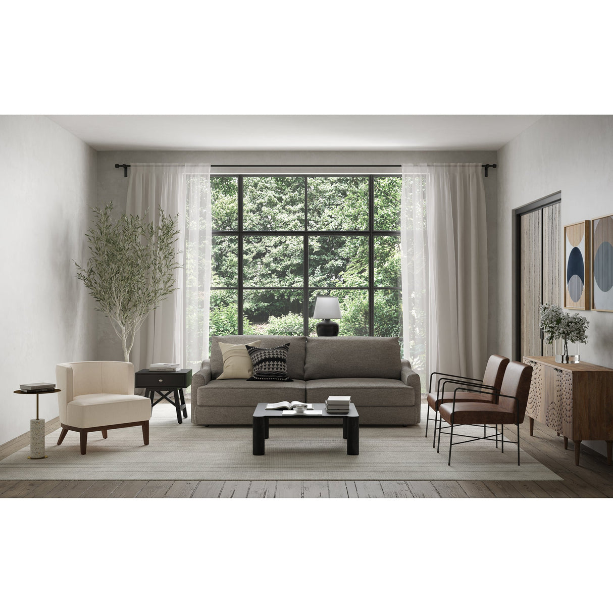 Dagwood Brown Leather Armchair by Moe's Home at Eve Furniture