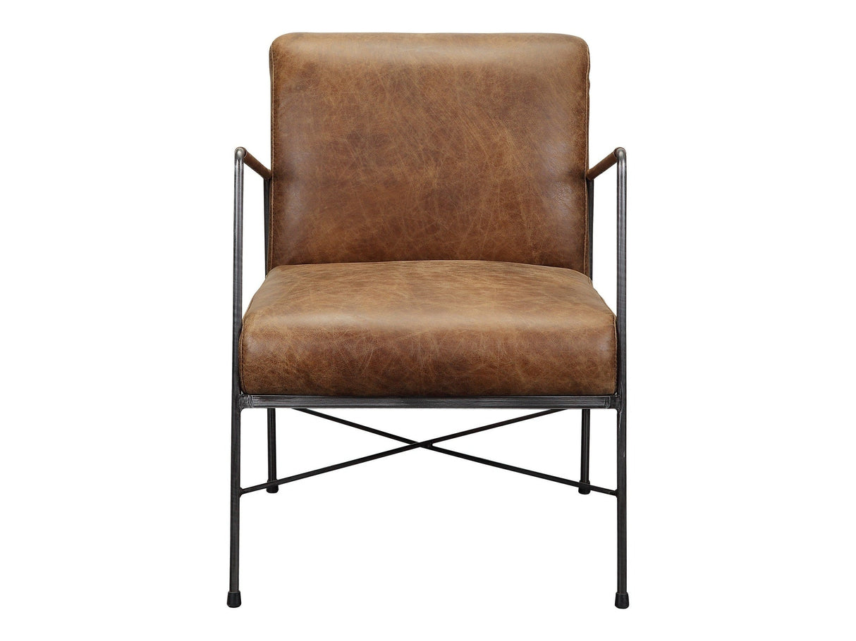 Dagwood Brown Leather Armchair by Moe's Home at Eve Furniture