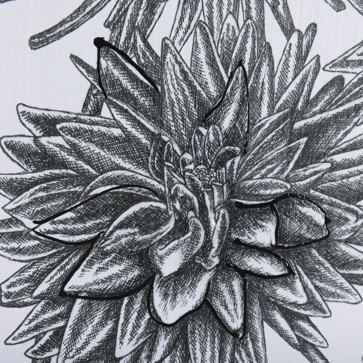 Dahlia Study - Detail by Mercana Studio Hand Embellished Textured Framed Art Photo Matted under Glas by Mercana at Eve Furniture