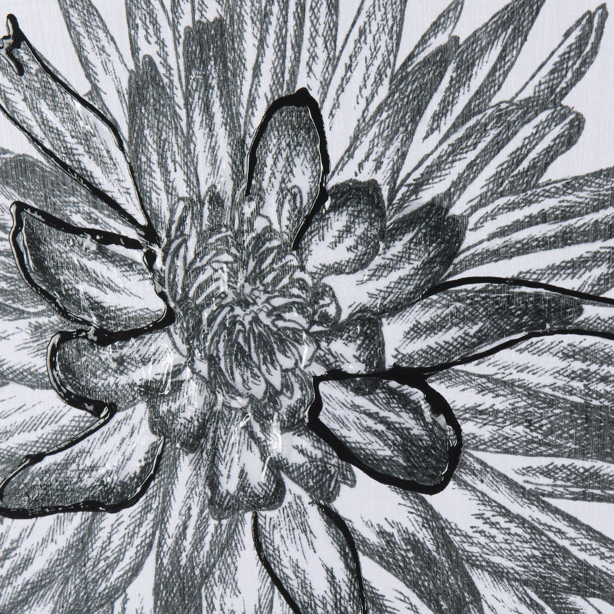 Dahlia Study - Detail by Mercana Studio Hand Embellished Textured Framed Art Photo Matted under Glas by Mercana at Eve Furniture