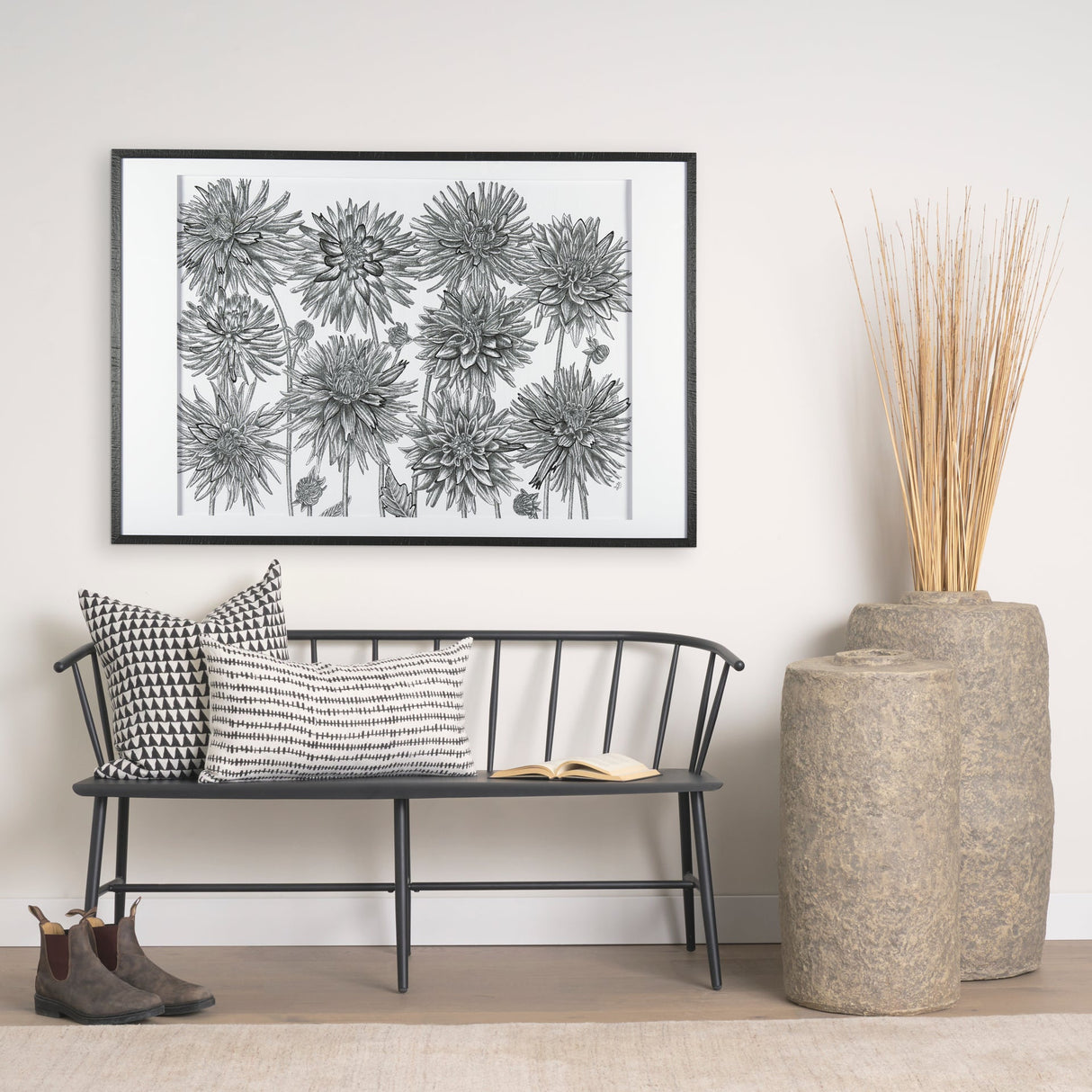 Dahlia Study - Detail by Mercana Studio Hand Embellished Textured Framed Art Photo Matted under Glas by Mercana at Eve Furniture