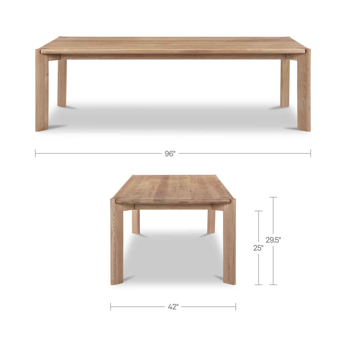 Daifuku Brushed Natural Oak Large Dining Table by Moe's Home at Eve Furniture