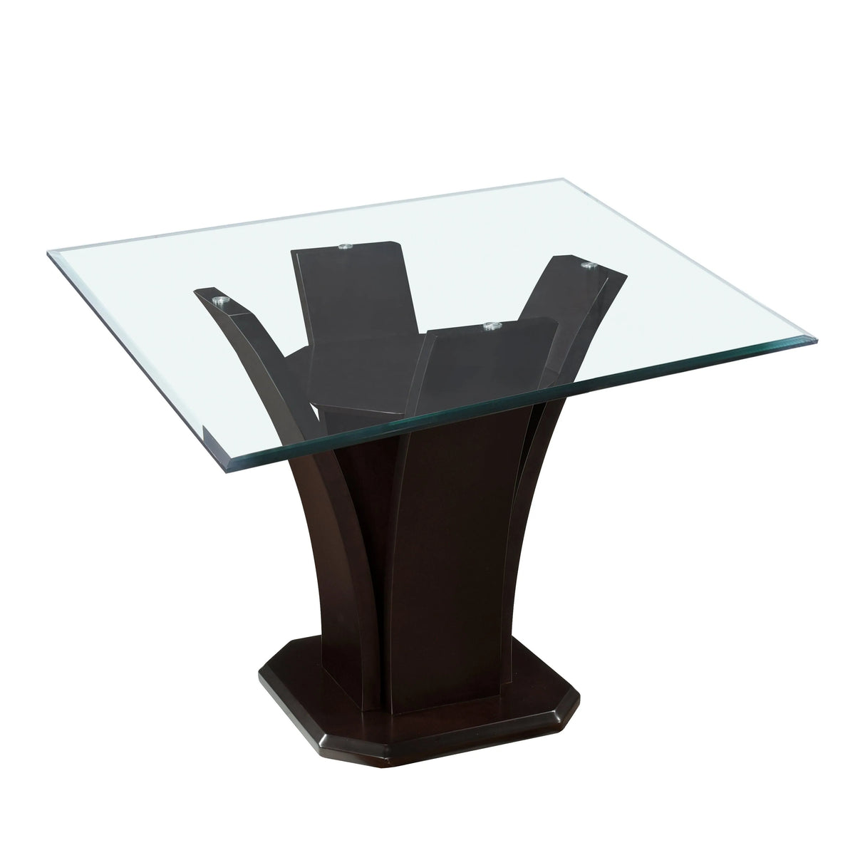 Daisy Dark Brown Glass-Top Square Counter Height Table by Homelegance at Eve Furniture