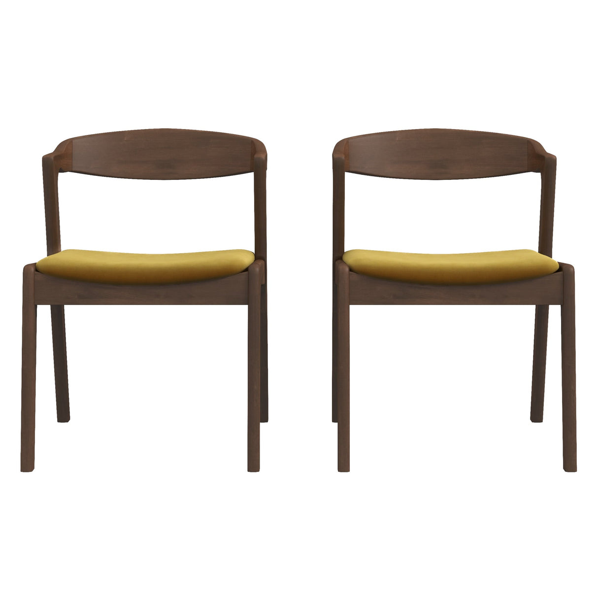 Dakota Dark Yellow Velvet Dining Chair (Set Of 2) by Ashcroft Imports at Eve Furniture
