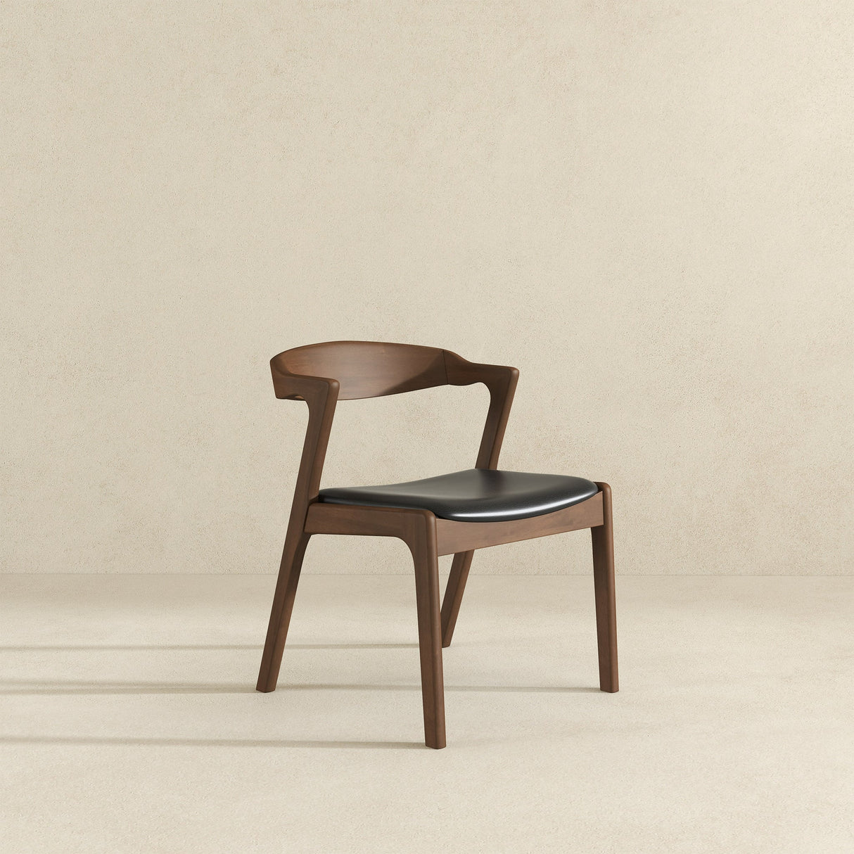 Dakota Solid Wood Black Leather Dining Chair (Set Of 2) by Ashcroft Furniture at Eve Furniture