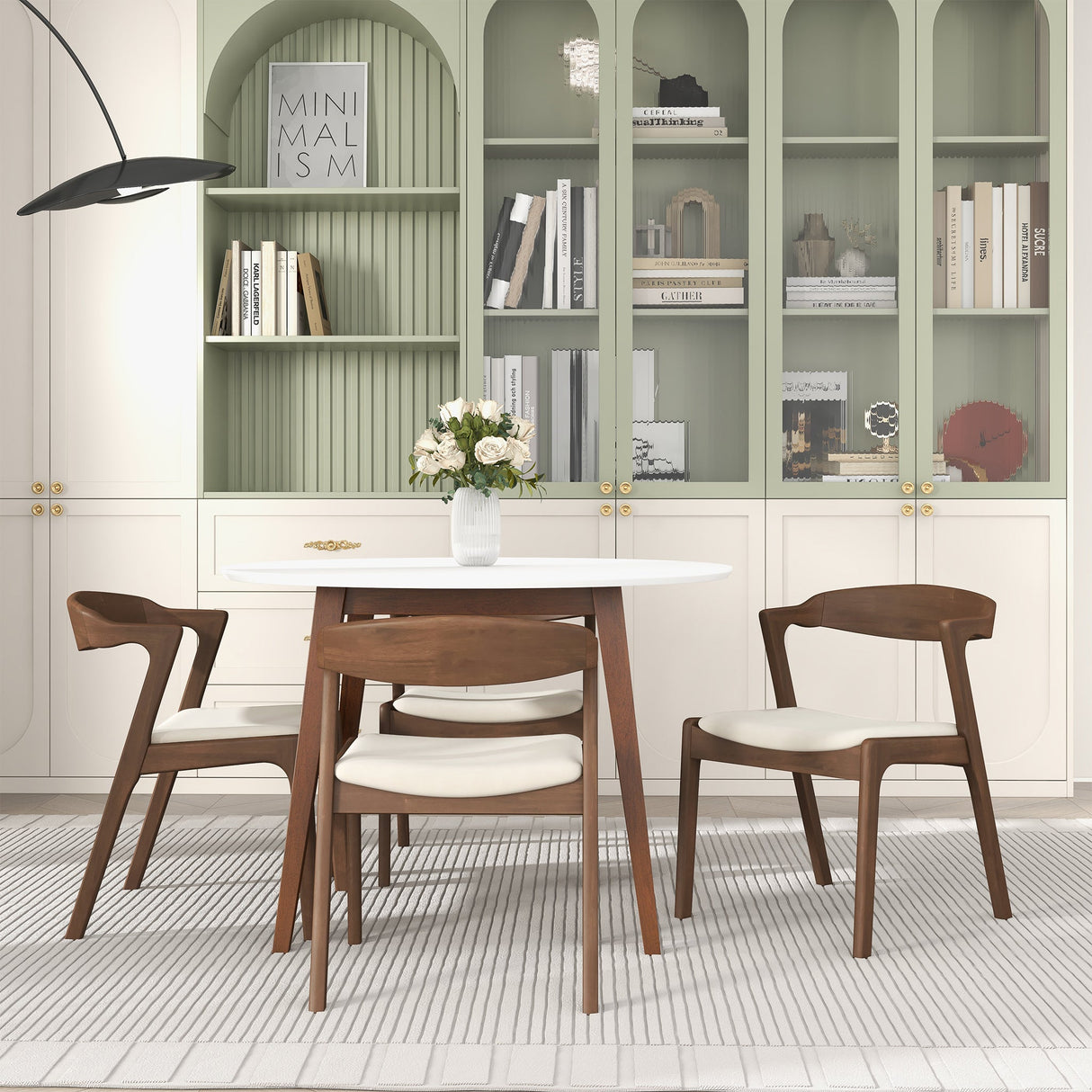 Dakota Solid Wood Cream Velvet Dining Chair (Set Of 2) by Ashcroft Furniture at Eve Furniture