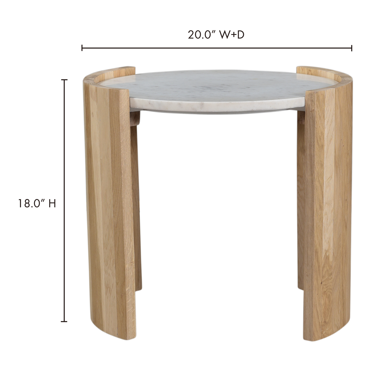 Dala White Side Table by Moe's Home at Eve Furniture