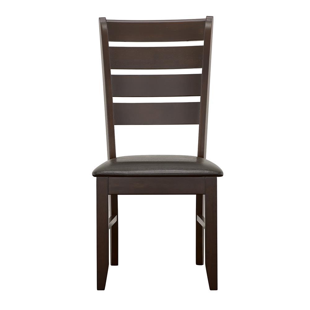 Dalila Cappuccino and Black Ladder Back Side Chairs, Set of 2 by Coaster at Eve Furniture